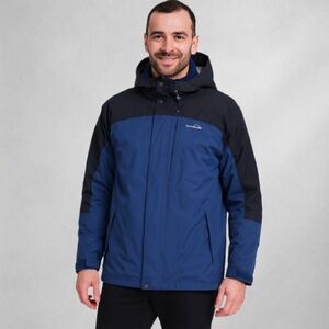Eddie Bauer WeatherEdge Waterproof Breathable Jacket Men’s Size L Blue & Black